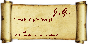 Jurek Gyöngyi névjegykártya